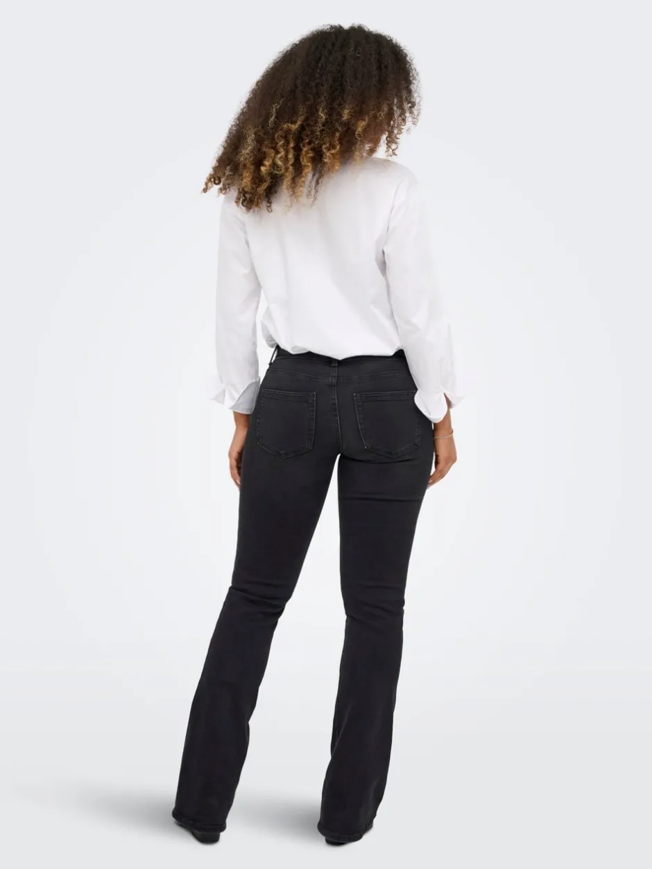 Clearance ONLBLUSH Mellemhøj talje Flared fit Jeans Dame Jeans|Jeans