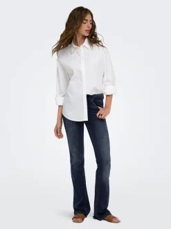 New ONLBLUSH Mellemhøj talje Flared fit Jeans Dame Jeans|Jeans