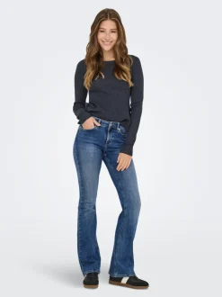 Best ONLBLUSH Mellemhøj talje Flared fit Jeans Dame Jeans|Jeans