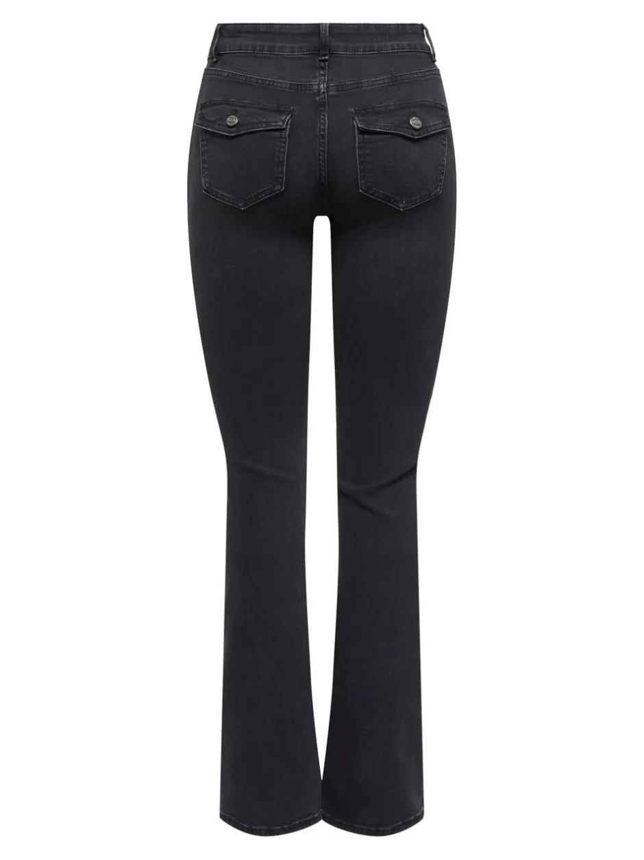 New ONLBLUSH Mellemhøj talje Flared fit Jeans Dame Jeans|Jeans