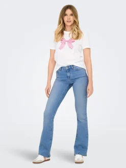 Discount ONLBLUSH Mellemhøj talje Flared fit Jeans Dame Jeans|Jeans