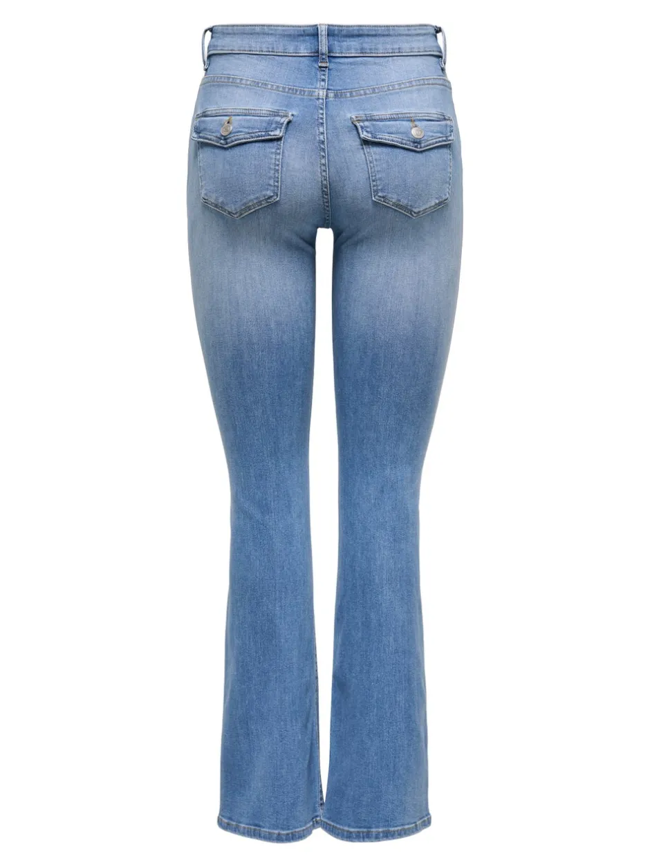 Clearance ONLBLUSH Mellemhøj talje Flared fit Jeans Dame Jeans|Jeans