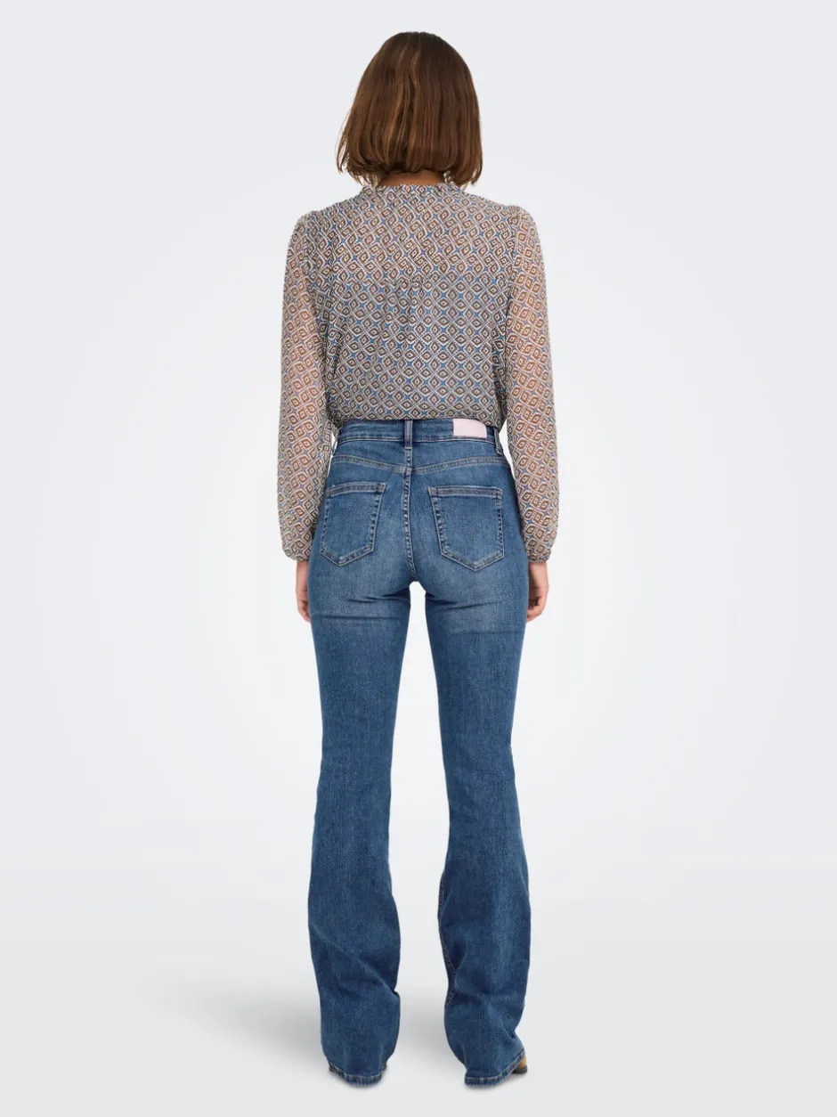 Online ONLBLUSH Mellemhøj talje Flared fit Jeans Dame Jeans|Jeans