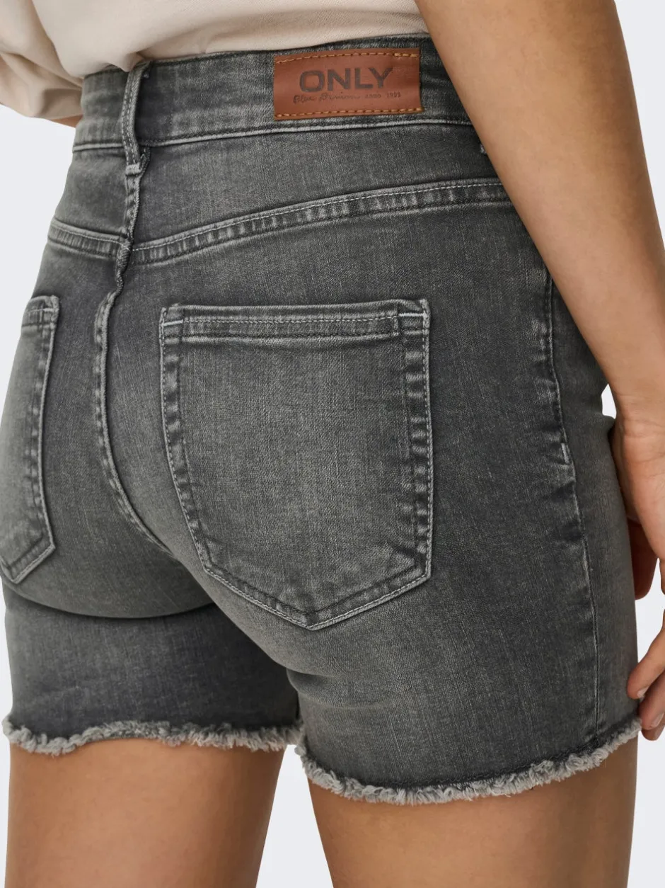 New ONLBLUSH Mellemhøj talje Regular fit Denim-shorts Dame Shorts|Double Denim