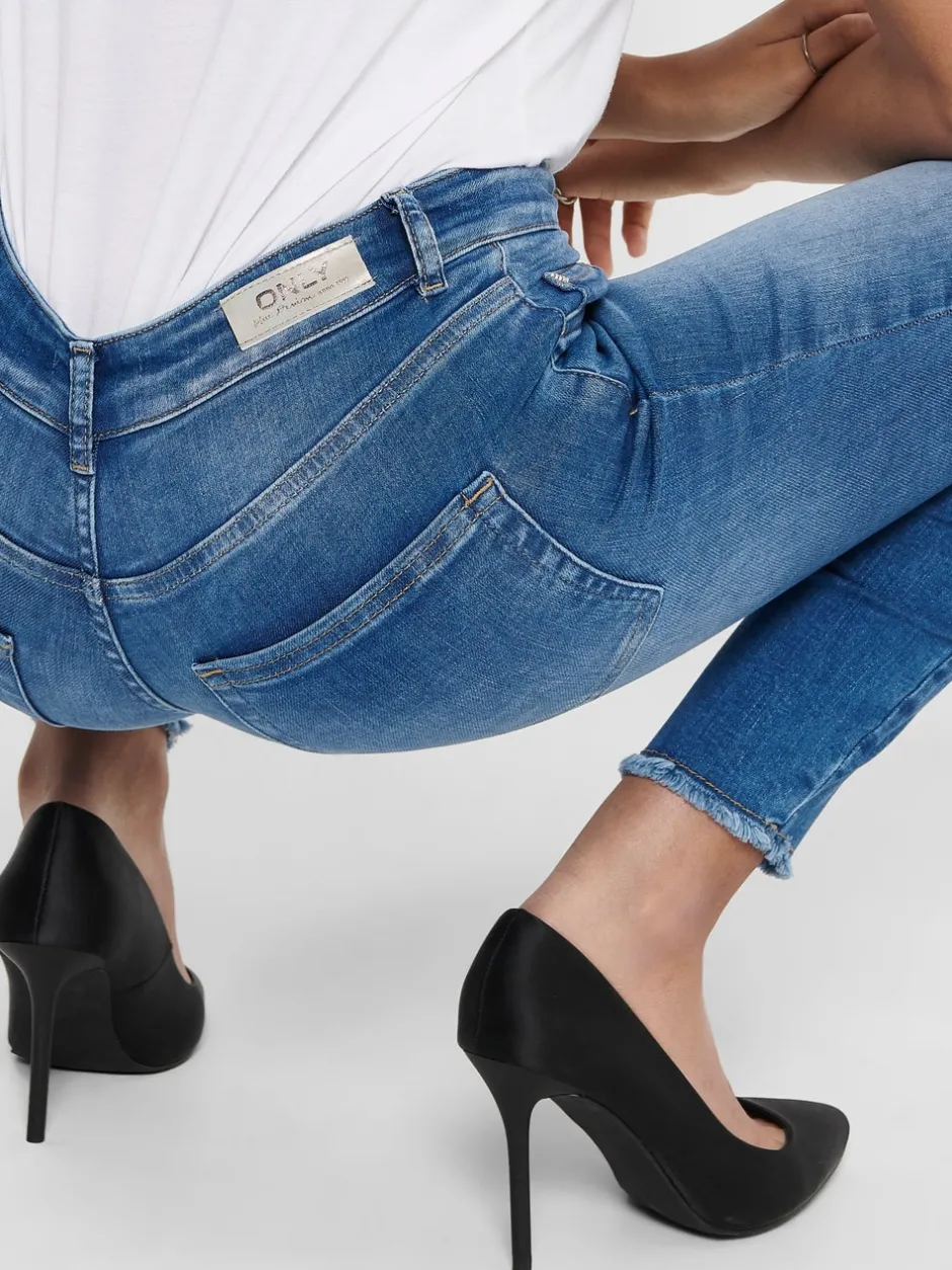 Best ONLBLUSH Mellemhøj talje Skinny fit Ankellængde Jeans Dame Jeans|Jeans