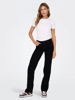 Outlet ONLBLUSH Mellemhøj talje Straight fit Jeans Dame Jeans|Jeans