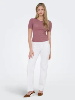 Discount ONLBLUSH Mellemhøj talje Straight fit Jeans Dame Jeans|Jeans