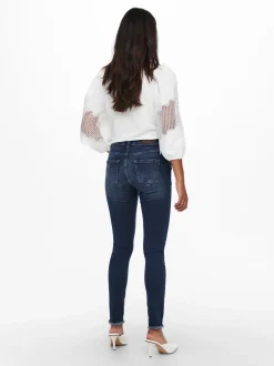 Sale ONLBLUSH Mellemhøj talje Skinny fit Ankellængde Jeans Dame Jeans|Jeans