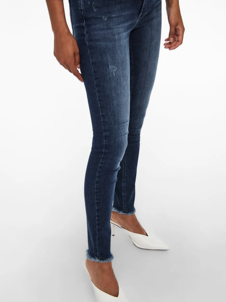 Sale ONLBLUSH Mellemhøj talje Skinny fit Ankellængde Jeans Dame Jeans|Jeans