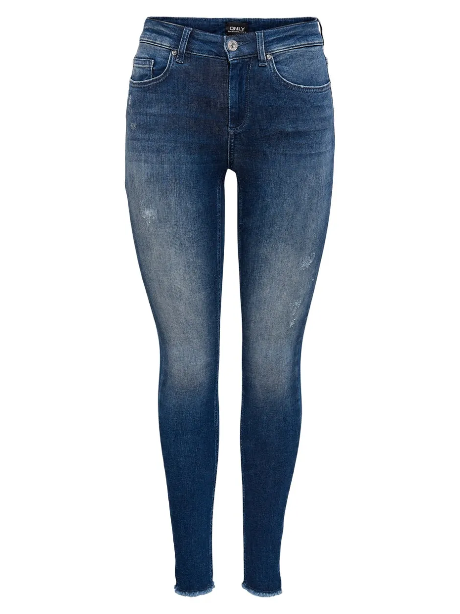 Sale ONLBLUSH Mellemhøj talje Skinny fit Ankellængde Jeans Dame Jeans|Jeans