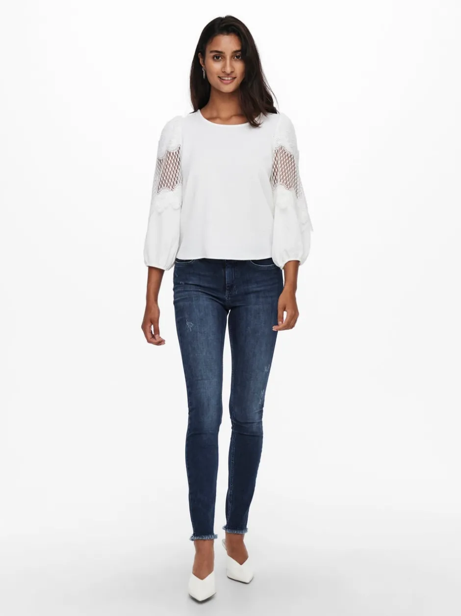 Sale ONLBLUSH Mellemhøj talje Skinny fit Ankellængde Jeans Dame Jeans|Jeans
