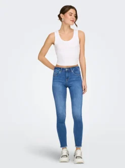 Hot ONLBLUSH Mellemhøj talje Skinny fit Ankellængde Jeans Dame Jeans|Jeans