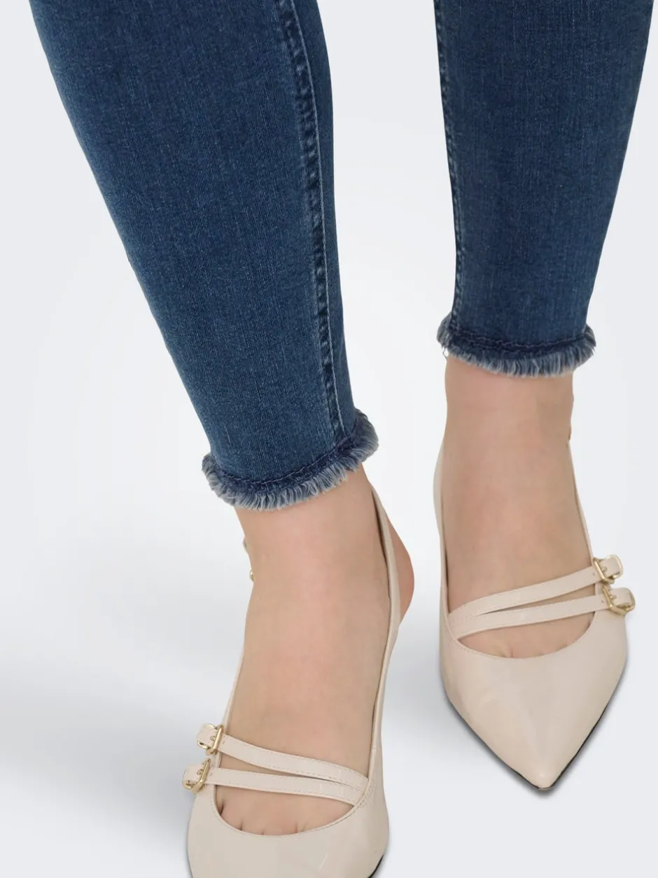 Outlet ONLBLUSH Mellemhøj talje Skinny fit Ankellængde Jeans Dame Jeans|Jeans