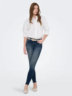 Outlet ONLBLUSH Mellemhøj talje Skinny fit Ankellængde Jeans Dame Jeans|Jeans