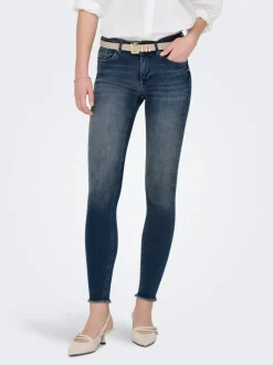 Outlet ONLBLUSH Mellemhøj talje Skinny fit Ankellængde Jeans Dame Jeans|Jeans