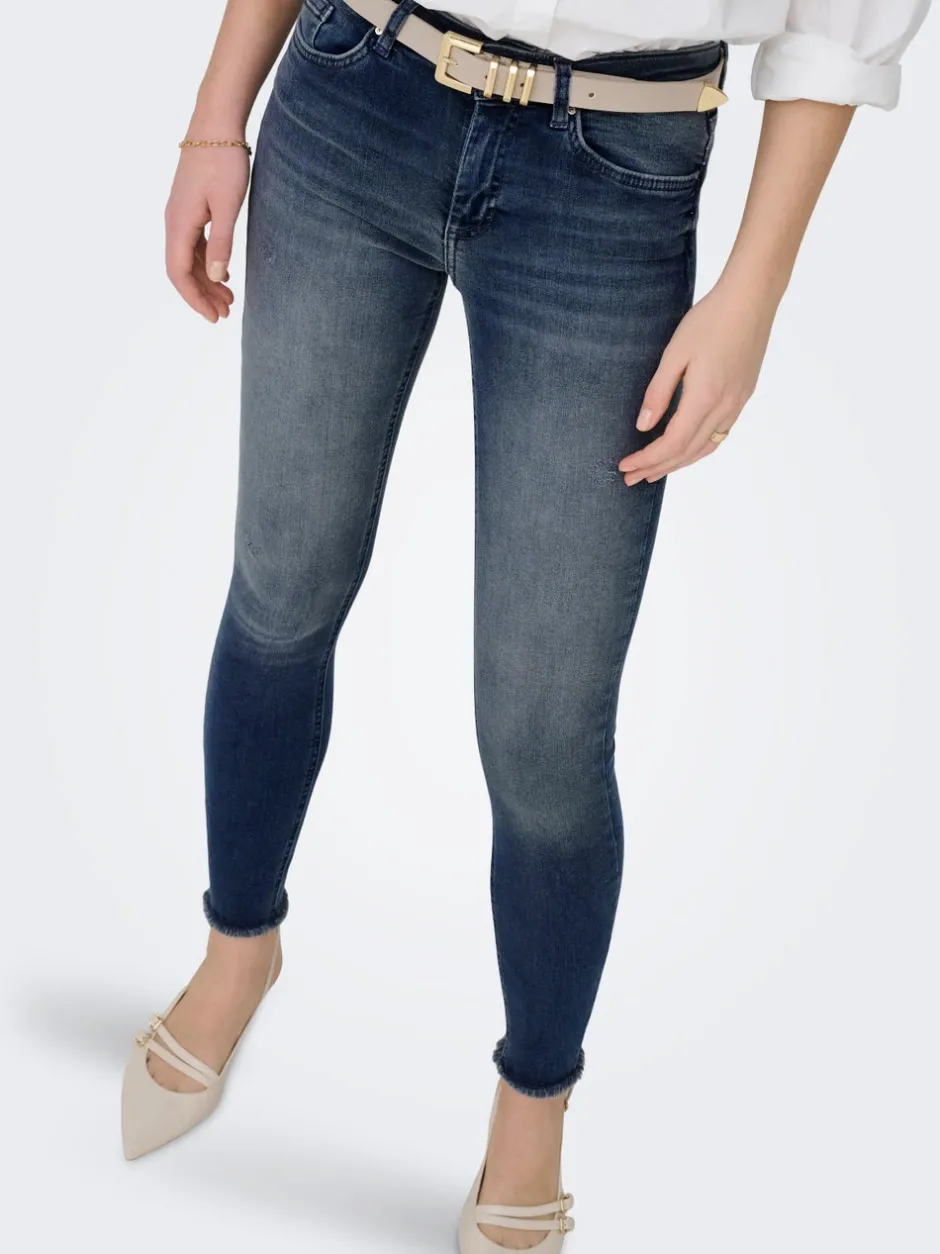 Outlet ONLBLUSH Mellemhøj talje Skinny fit Ankellængde Jeans Dame Jeans|Jeans