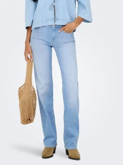 Online ONLBLUSH Mellemhøj talje Straight fit Jeans Dame Jeans|Jeans