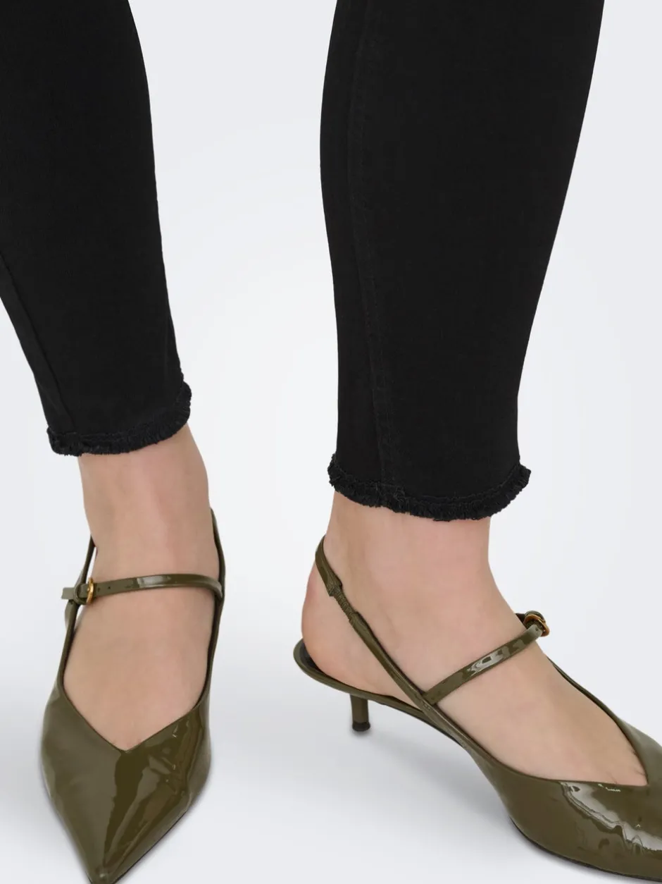 Outlet ONLBLUSH Mellemhøj talje Skinny fit Ankellængde Jeans Dame Jeans|Jeans