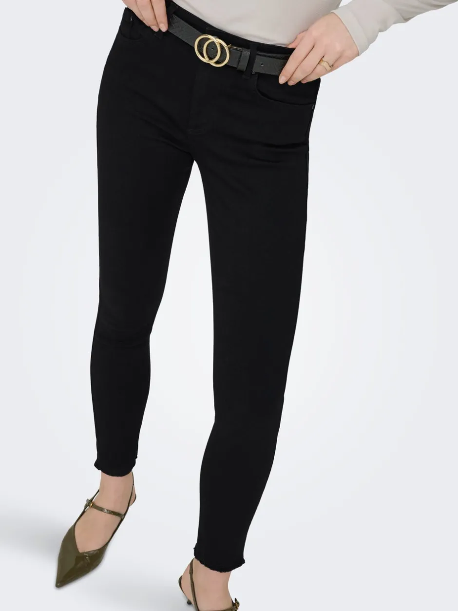 Outlet ONLBLUSH Mellemhøj talje Skinny fit Ankellængde Jeans Dame Jeans|Jeans
