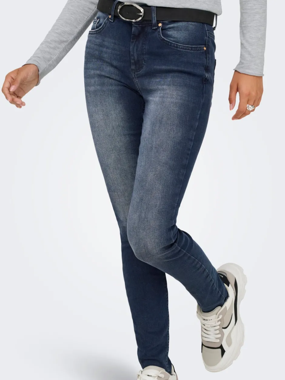 Sale ONLBLUSH Mellemhøj talje Skinny fit Ankellængde Jeans Dame Jeans|Jeans
