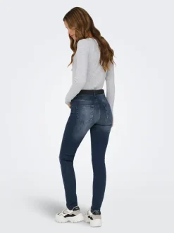 Sale ONLBLUSH Mellemhøj talje Skinny fit Ankellængde Jeans Dame Jeans|Jeans