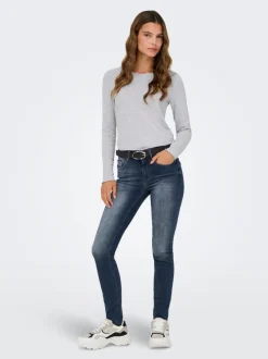 Sale ONLBLUSH Mellemhøj talje Skinny fit Ankellængde Jeans Dame Jeans|Jeans