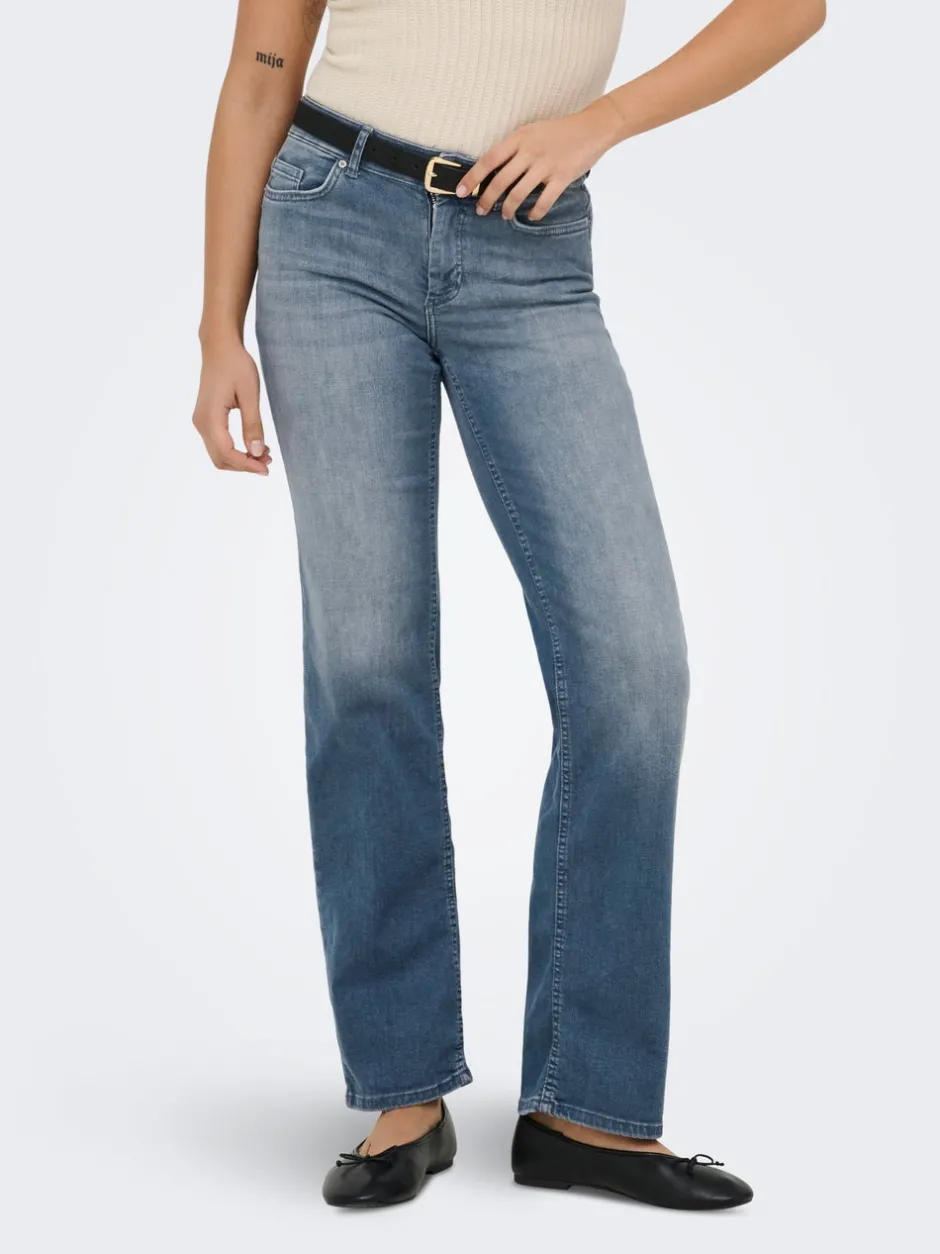 Clearance ONLBLUSH Mellemhøj talje Straight fit Jeans Dame Jeans|Jeans
