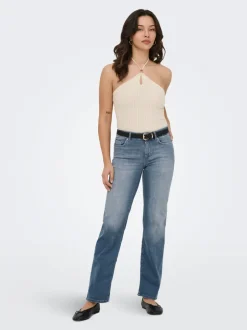 Clearance ONLBLUSH Mellemhøj talje Straight fit Jeans Dame Jeans|Jeans