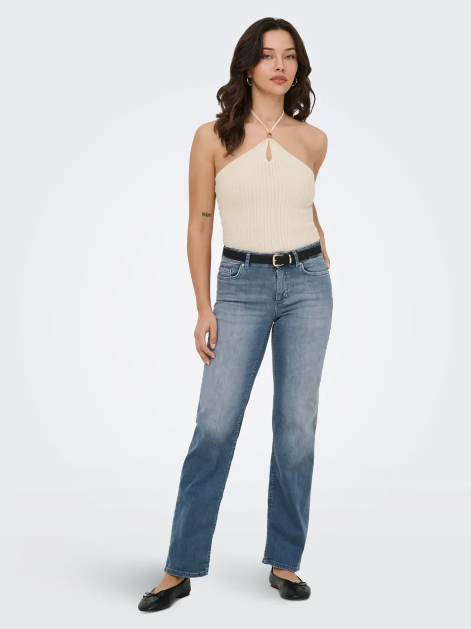 Clearance ONLBLUSH Mellemhøj talje Straight fit Jeans Dame Jeans|Jeans