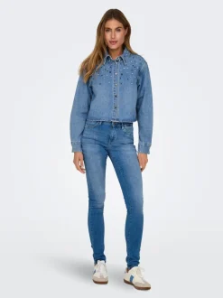 Clearance ONLBLUSH Mellemhøj talje Skinny fit Jeans Dame Jeans|Jeans