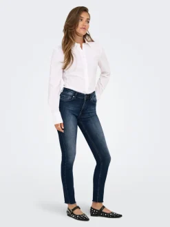 Outlet ONLBLUSH Mellemhøj talje Skinny fit Ankellængde Jeans Dame Jeans|Jeans