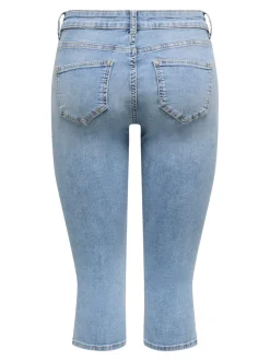 Discount ONLBLUSH Mellemhøj talje Skinny fit Denim-shorts Dame Shorts|Double Denim