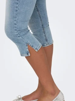 Discount ONLBLUSH Mellemhøj talje Skinny fit Denim-shorts Dame Shorts|Double Denim
