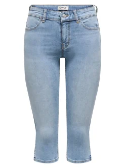 Discount ONLBLUSH Mellemhøj talje Skinny fit Denim-shorts Dame Shorts|Double Denim