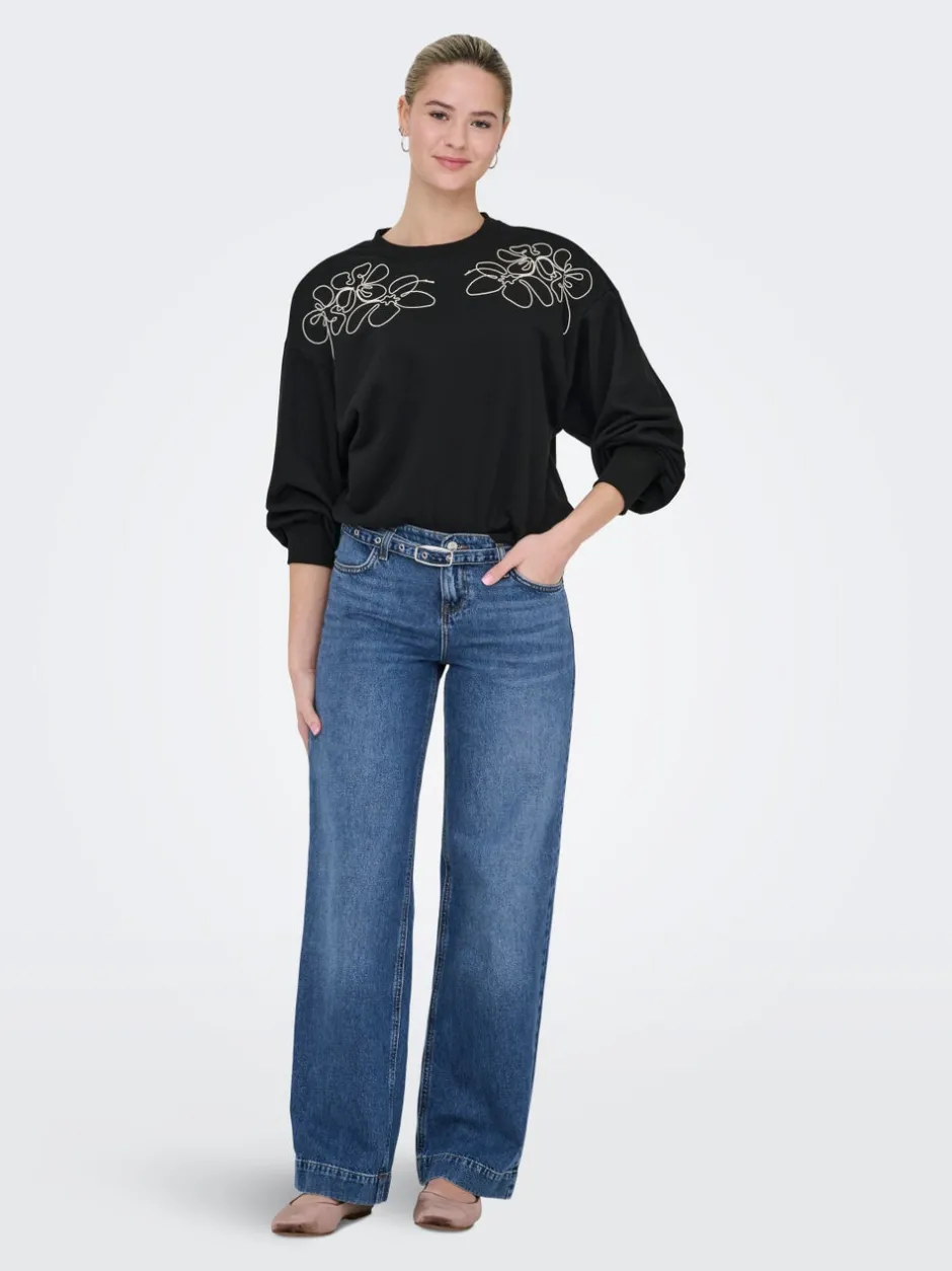Hot ONLBRENDA Lav talje Wide leg fit Jeans Dame Jeans|Jeans