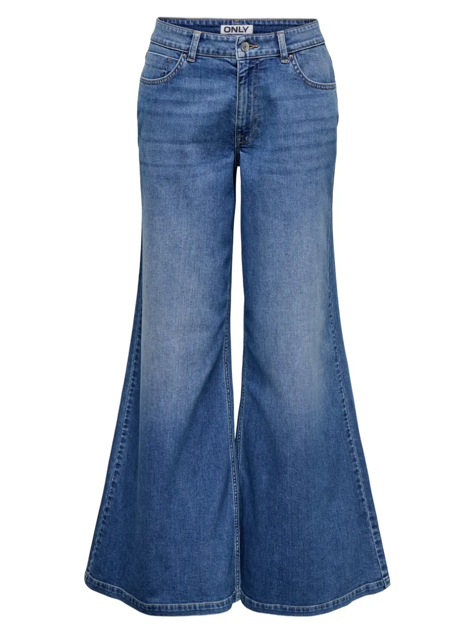 Hot ONLCALIFORNIA Mellemhøj talje Wide leg fit Jeans Dame Jeans|Jeans