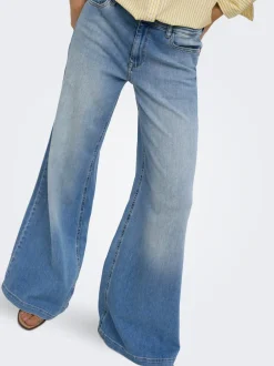 New ONLCALIFORNIA Mellemhøj talje Wide leg fit Jeans Dame Jeans|Jeans