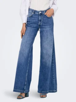 Hot ONLCALIFORNIA Mellemhøj talje Wide leg fit Jeans Dame Jeans|Jeans