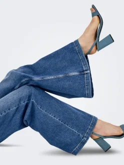 Hot ONLCALIFORNIA Mellemhøj talje Wide leg fit Jeans Dame Jeans|Jeans