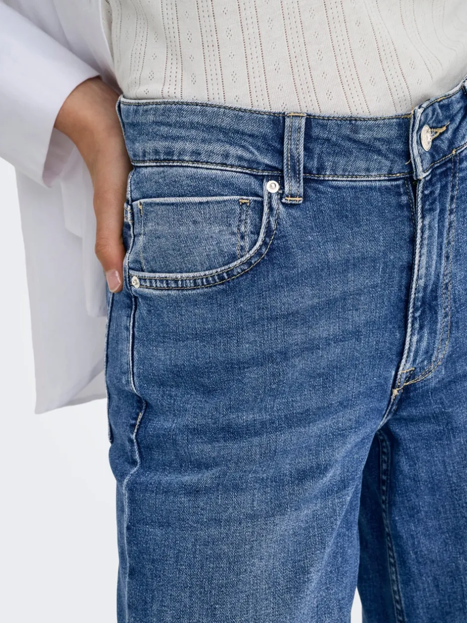 Hot ONLCALIFORNIA Mellemhøj talje Wide leg fit Jeans Dame Jeans|Jeans