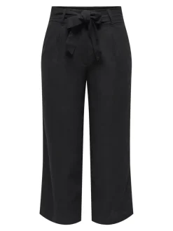 ONLCARO Cropped fit Hør Bukser i wide fit Dame Bukser