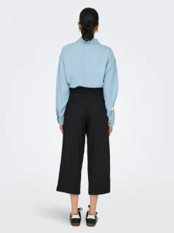 ONLCARO Cropped fit Hør Bukser i wide fit Dame Bukser