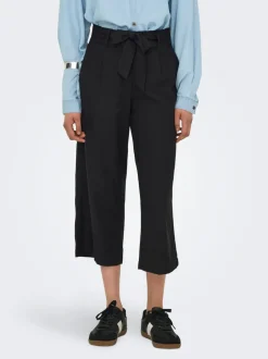 ONLCARO Cropped fit Hør Bukser i wide fit Dame Bukser