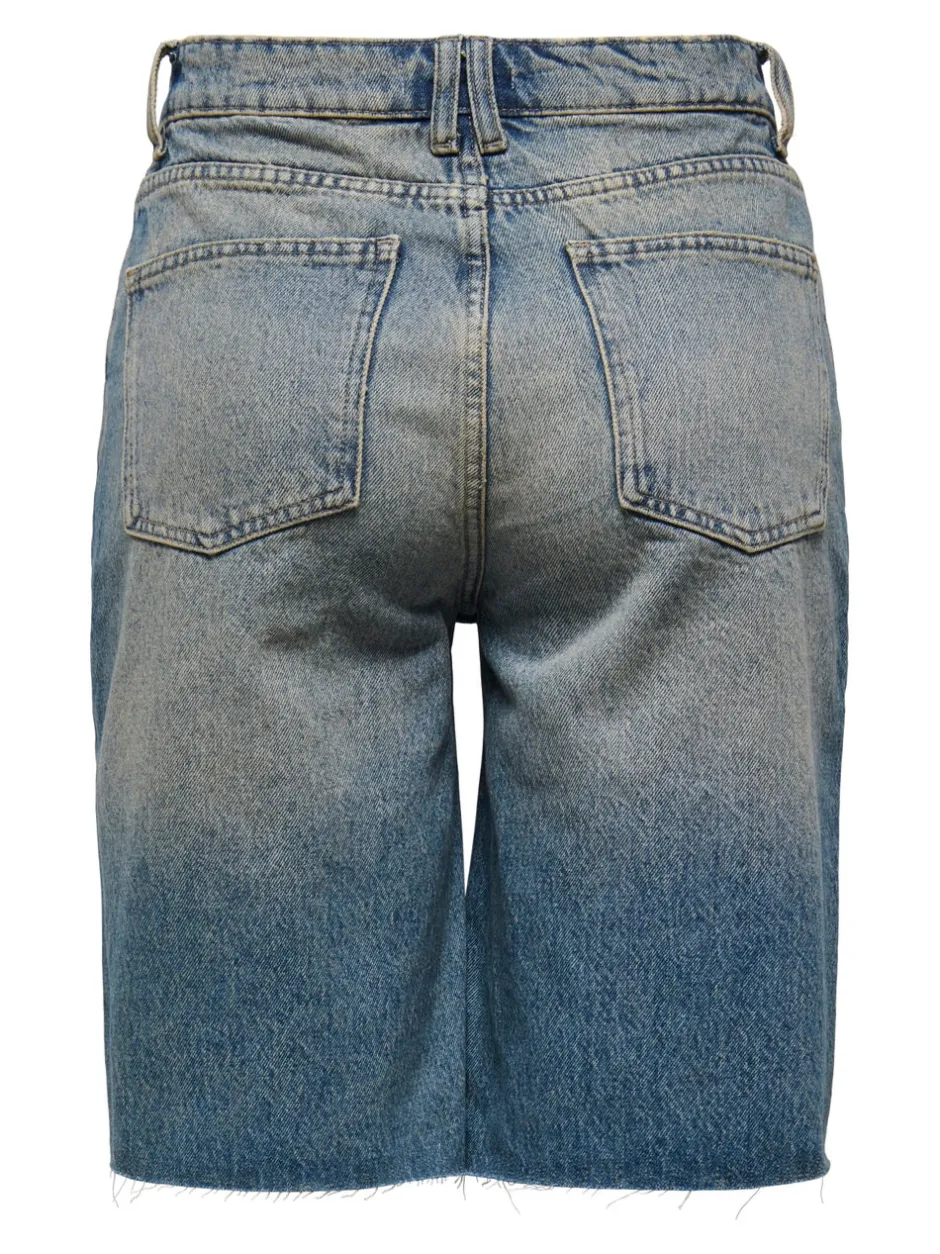 Hot ONLCARO Høj talje Loose fit Denim-shorts Dame Shorts|Double Denim