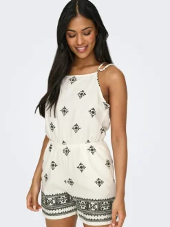 Discount ONLCARO Hør Playsuit Dame Jumpsuits|Shorts