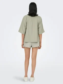 Clearance ONLCARO Hør T-shirt Dame Toppe