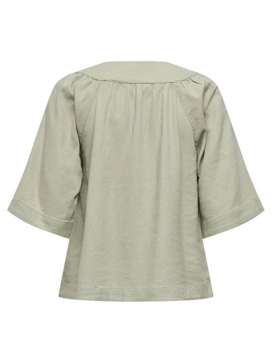 Clearance ONLCARO Hør T-shirt Dame Toppe