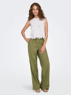 Sale ONLCARO Loose fit Hør Bukser Dame Bukser