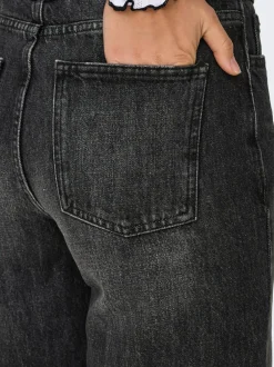 Outlet ONLCARO Mellemhøj talje Loose fit Denim-shorts Dame Shorts|Double Denim