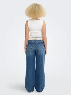 Clearance ONLCARRIE Mellemhøj talje Wide leg fit Jeans Dame Jeans|Jeans